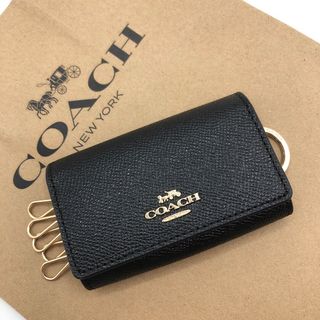 新品coach ファイブ リング キー ケース レザー