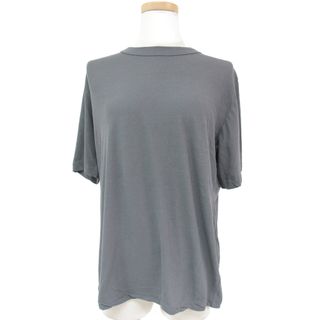 エイトン(ATON)のATON エイトン Tシャツ カットソー トップス 半袖 グレー 01(S) クルーネック  FRESCA SINGLE JERSEY コットン 綿 定番 カジュアル シンプル 無地 日本製 ブランド【レディース】【中古】(Tシャツ(半袖/袖なし))