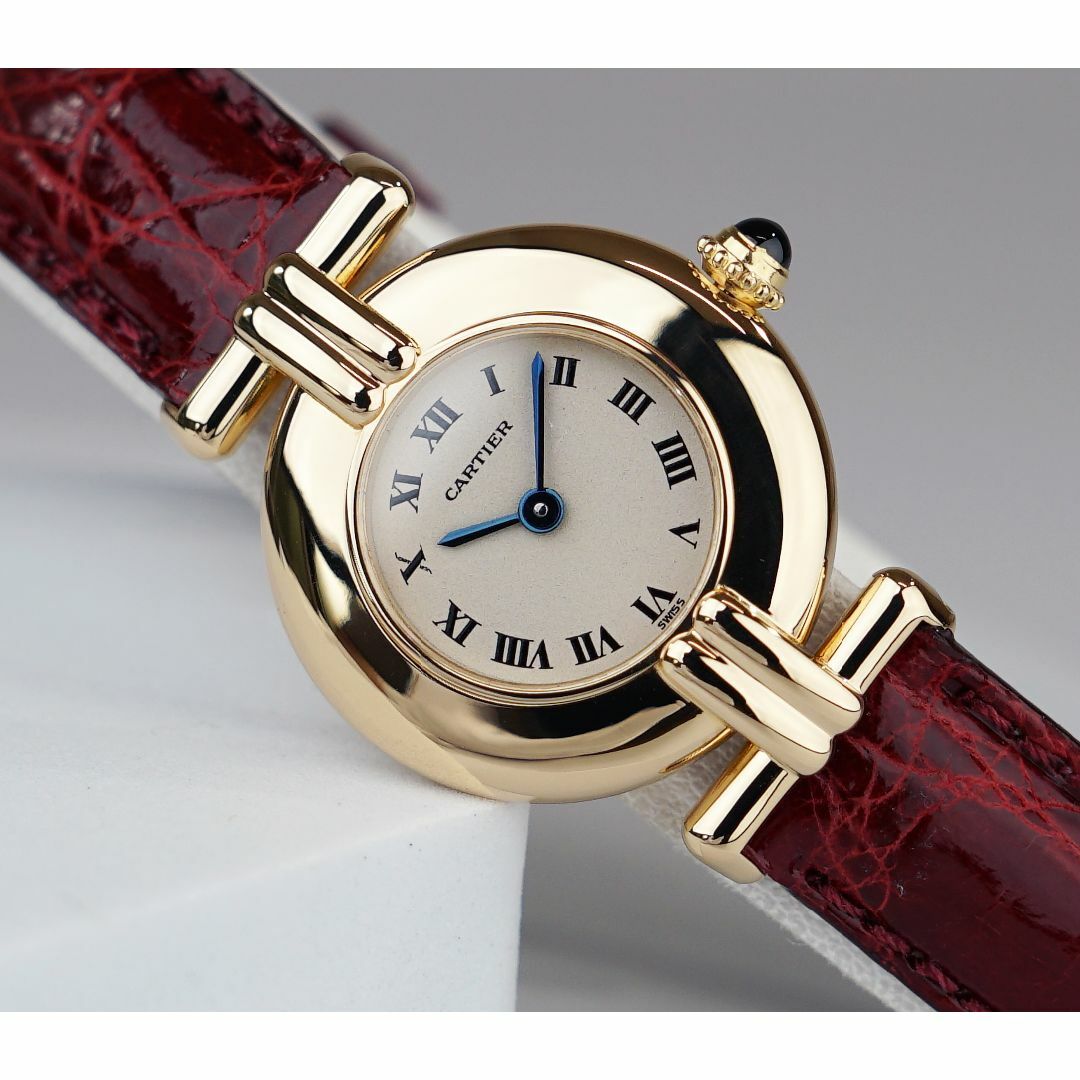 美品 カルティエ コリゼ 18KYG ホワイト ローマン SM Cartier