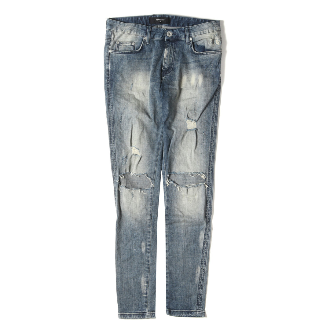 REPRESENT リプレゼント デニムパンツ サイズ:30 デストロイヤー加工 ストレッチ スキニー デニム パンツ KNEE DESTROYER DENIM SAND BLAST インディゴ ブルー ボトムス ジーンズ ジーパン ブランド カジュアル【メンズ】