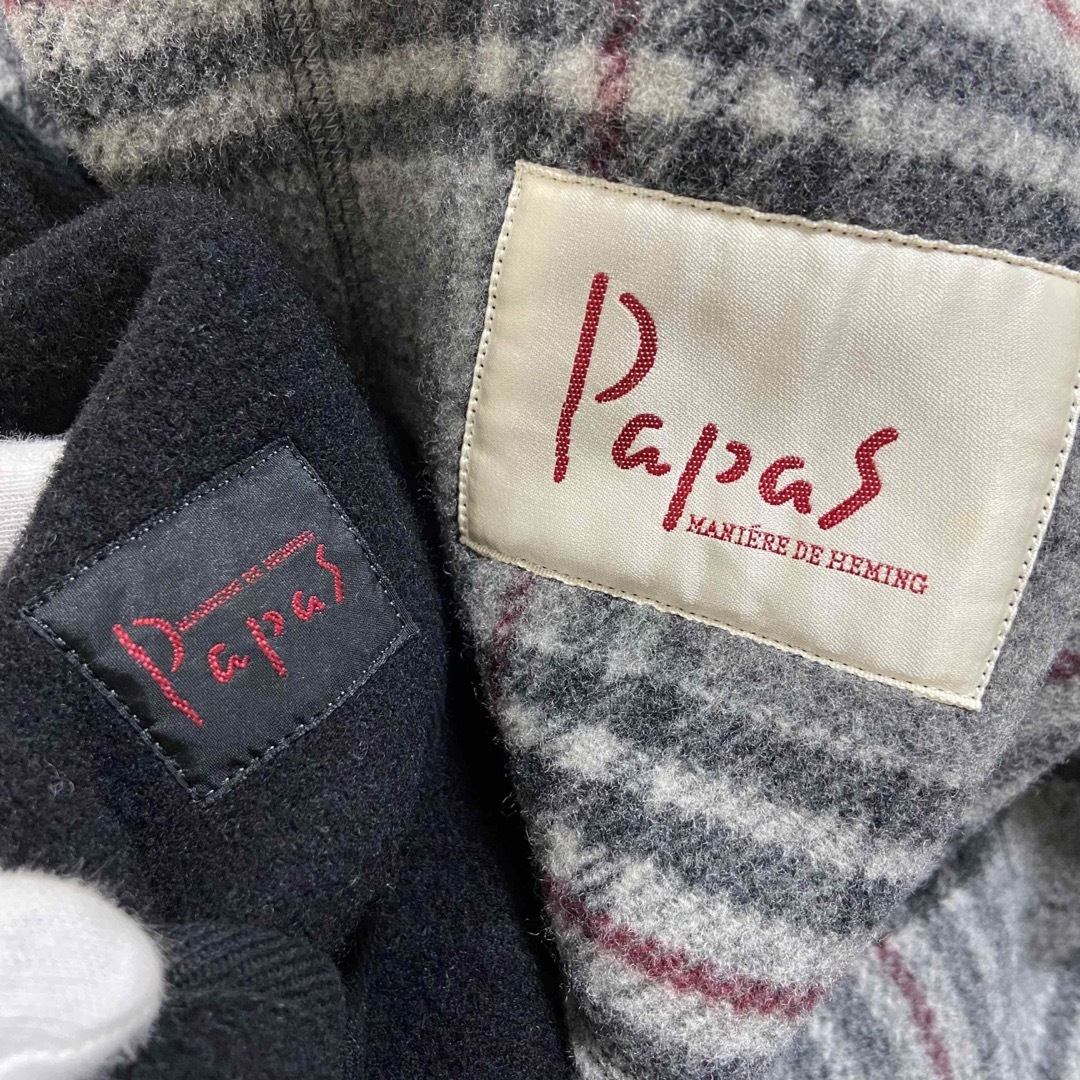 HARDY AMIES - ˚✧₊ PAPAS パパス チェック ウールステンカラーコート ...