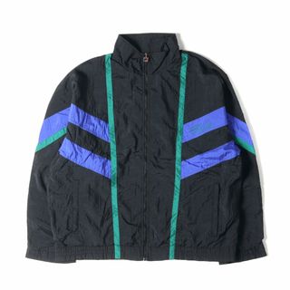 フィラ(FILA)のFILA フィラ ジャケット サイズ:VIII(XL位) 90s ナイロン トラック ジャケット ブラック 黒 アウター ブルゾン 古着 1990年代 スポーツ スポーティー ブランド【メンズ】【中古】(ナイロンジャケット)