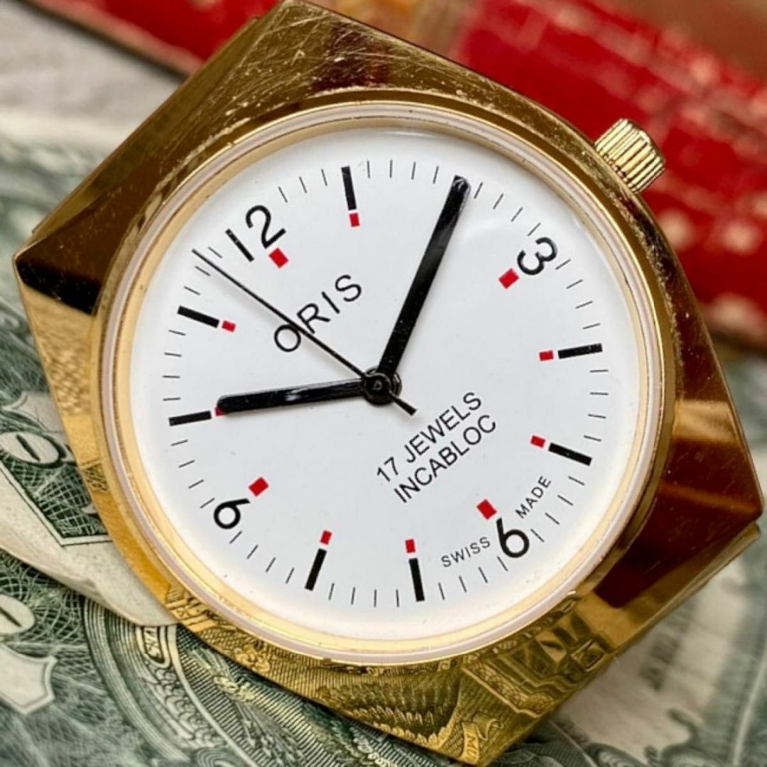 個性的】オリス メンズ腕時計 ホワイト ゴールド 手巻き ヴィンテージ