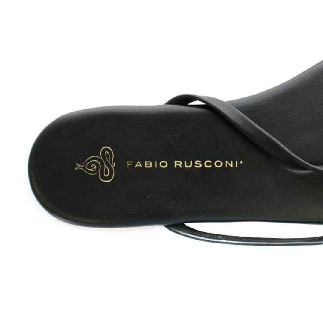 FABIO RUSCONI(ファビオルスコーニ)のファビオルスコーニ サンダル フラット トング レザー 38 25.0cm 黒 レディースの靴/シューズ(サンダル)の商品写真