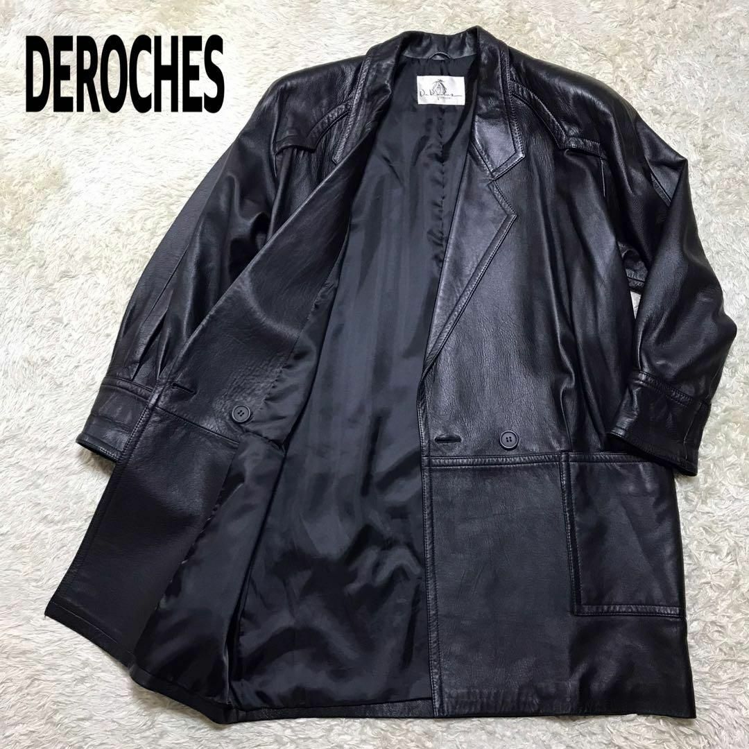 【羊革】DEROCHES レザーコート　ブラック　G72