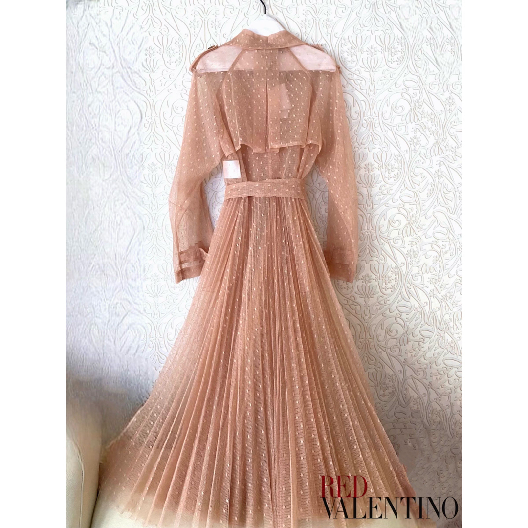 RED VALENTINO   RED VALENTINO チュールドット プリーツ トレンチ