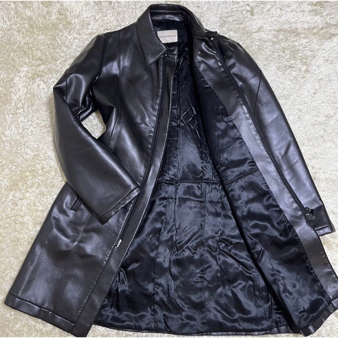 定価60万円 最高級 EMPORIO ARMANI レザーコート 伊勢丹購入 - レザー