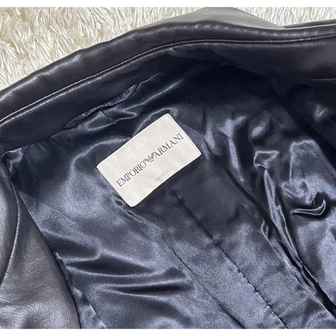 定価60万円 最高級 EMPORIO ARMANI レザーコート 伊勢丹購入 - レザー