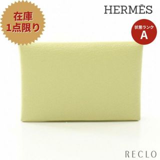 エルメス(Hermes)のカルヴィ ジョーヌブルジョン カードケース 名刺入れ シェブルミゾル ライトイエロー シルバー金具 Y刻印(その他)