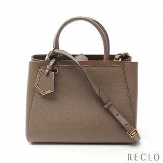 フェンディ(FENDI)のPETITE 2JOURS プチ トゥージュール ハンドバッグ レザー グレーブラウン 2WAY(ハンドバッグ)