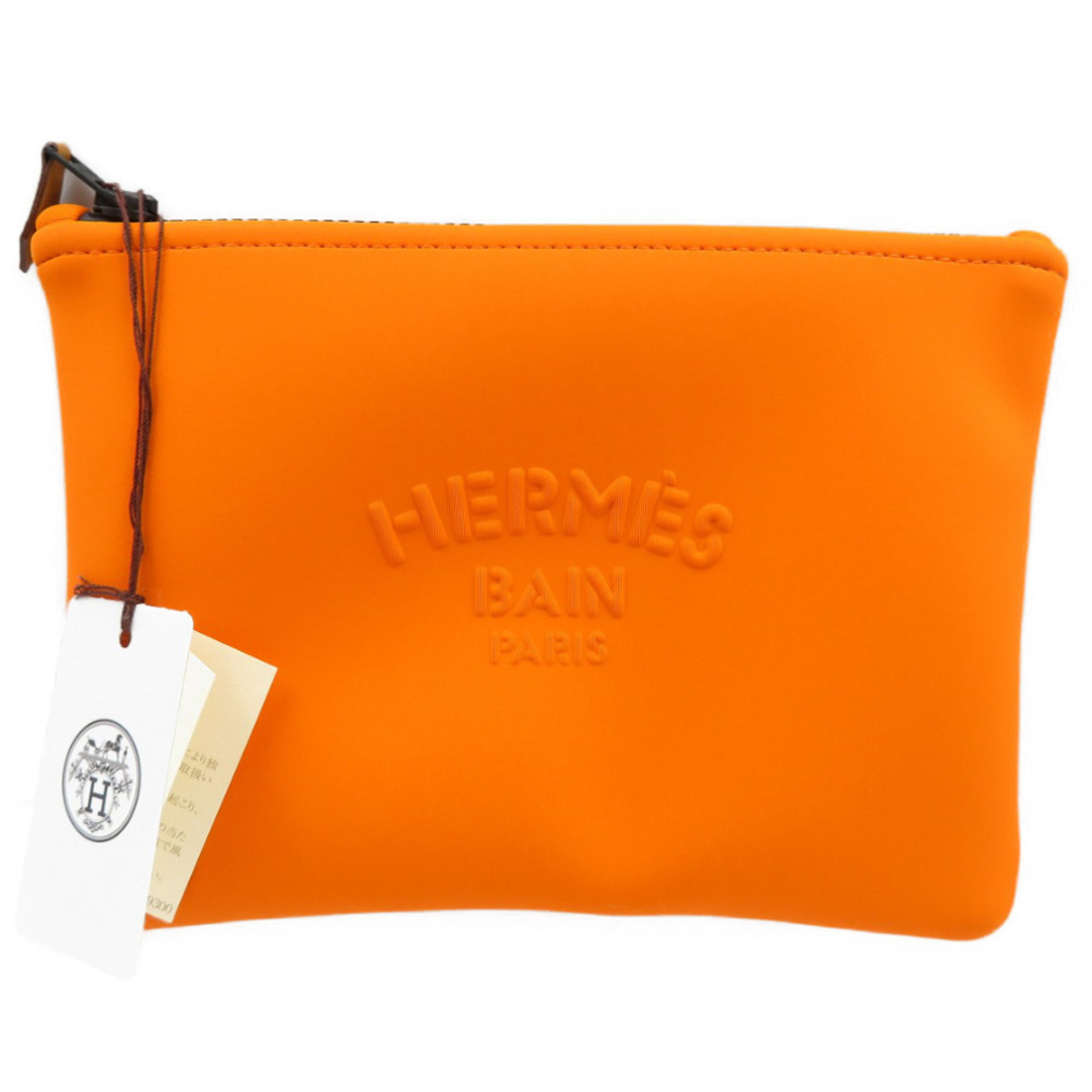 未使用 エルメス トゥルース フラットPM ネオバン ポリアミド エラスタン オレンジ ポーチ 小物入れ 0041HERMES