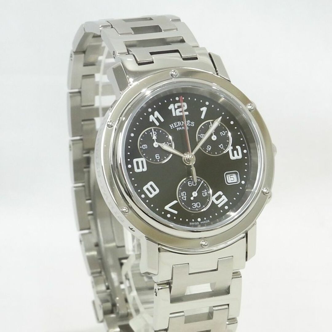 エルメス クリッパー クロノグラフ CL1.910 メンズ ブラック文字盤 腕時計