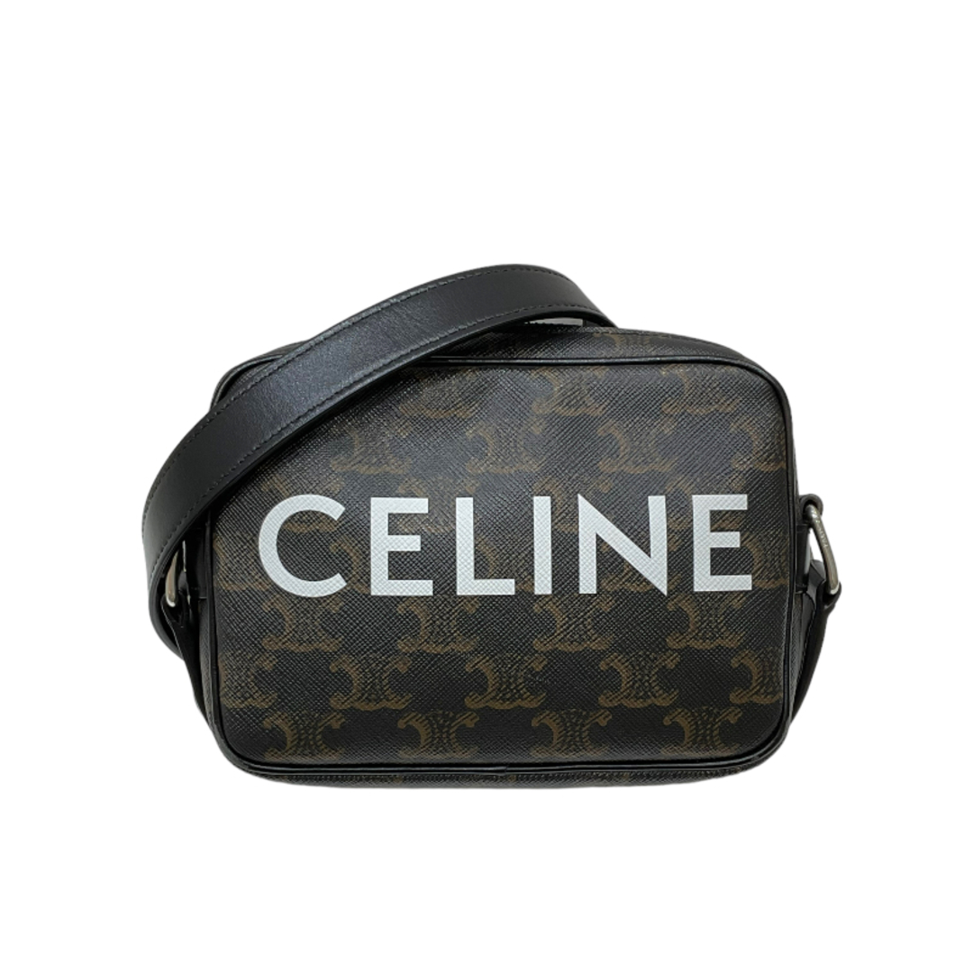 セリーヌ CELINE ミニメッセンジャーバッグ 19451 ブラック トリオンフキャンバス レディース ショルダーバッグ