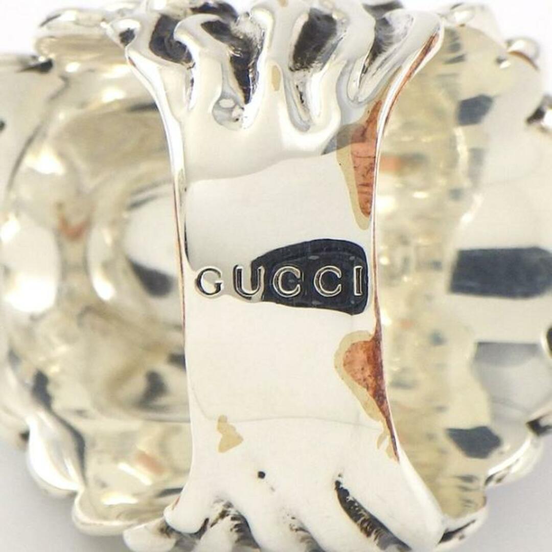 Gucci(グッチ)のグッチ GUCCI リング ライオン ヘッド 402763 J1D50 9074 ブラック スワロフスキークリスタル SV925 黒 18号 / #19 【中古】 レディースのアクセサリー(リング(指輪))の商品写真