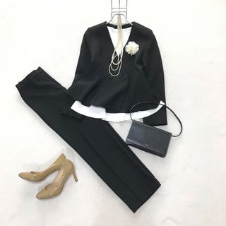 ガール M ダブルジャケットペプラムブラウス パンツセットアップスーツ