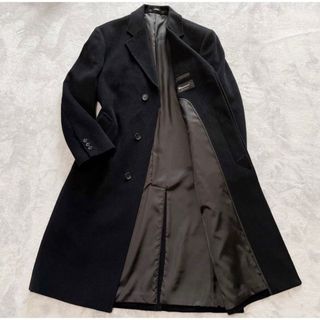 定価12万円 カシミヤ×アンゴラ ウール 比翼仕立て ロングチェスター