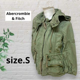 Abercrombie & Fitch アバクロ ミリタリージャケット カーキS(ノーカラージャケット)