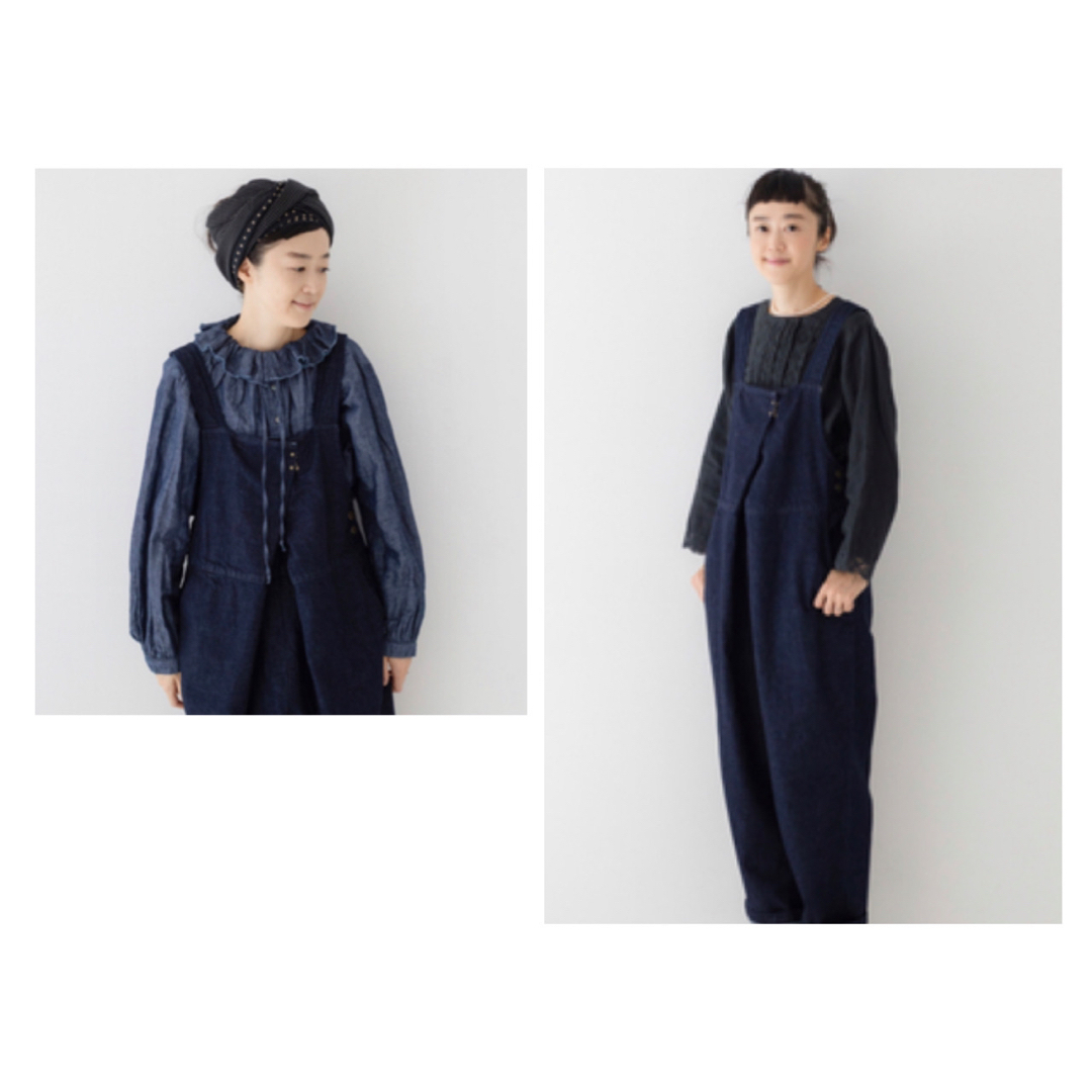 nest Robe デニムフロントホックサロペット サロペット/オーバーオール