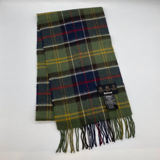 バーブァー(Barbour)のBarbour バブアー　チェックマフラー　182cm　グリーン　カーキ(マフラー)