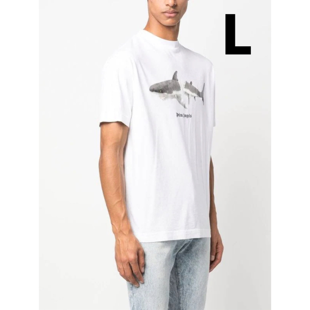 PALM ANGELS(パームエンジェルス)のPalm Angels パームエンジェルス ブロークンシャーク Tシャツ 白 L メンズのトップス(Tシャツ/カットソー(半袖/袖なし))の商品写真