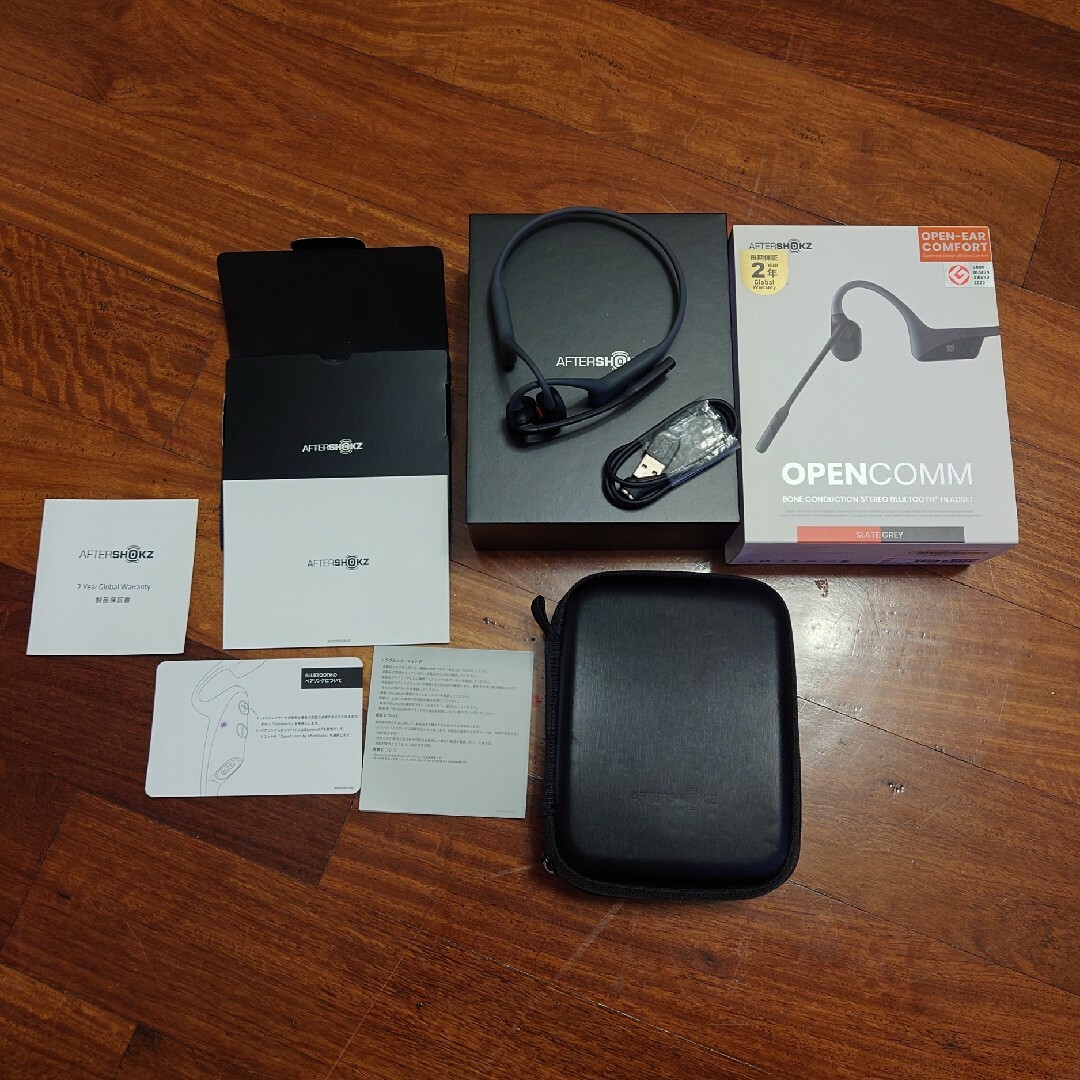 AFTERSHOKZ OPENCOMM 骨伝導ヘッドセット SLATE GREY