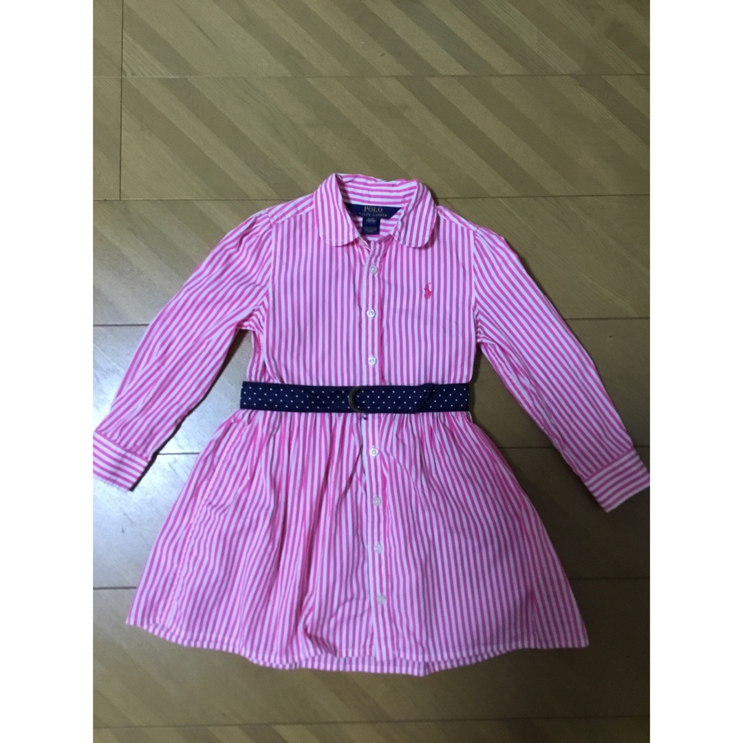 POLO RALPH LAUREN(ポロラルフローレン)のポロラルフローレン　シャツワンピース　4T  100 キッズ/ベビー/マタニティのキッズ服女の子用(90cm~)(ワンピース)の商品写真