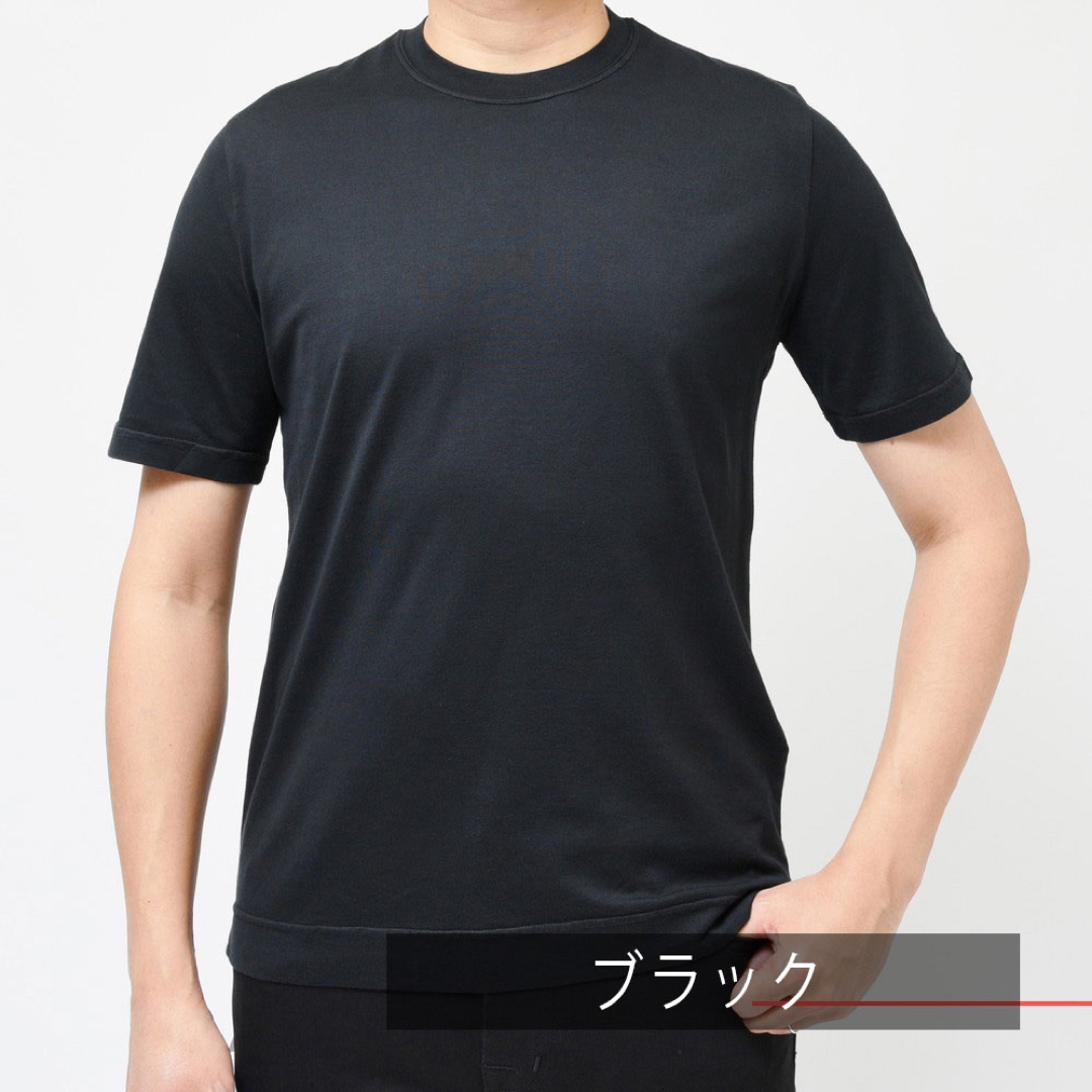 FEDELI ショートスリーブ クルーネック Tシャツ 44 ブラック 新品