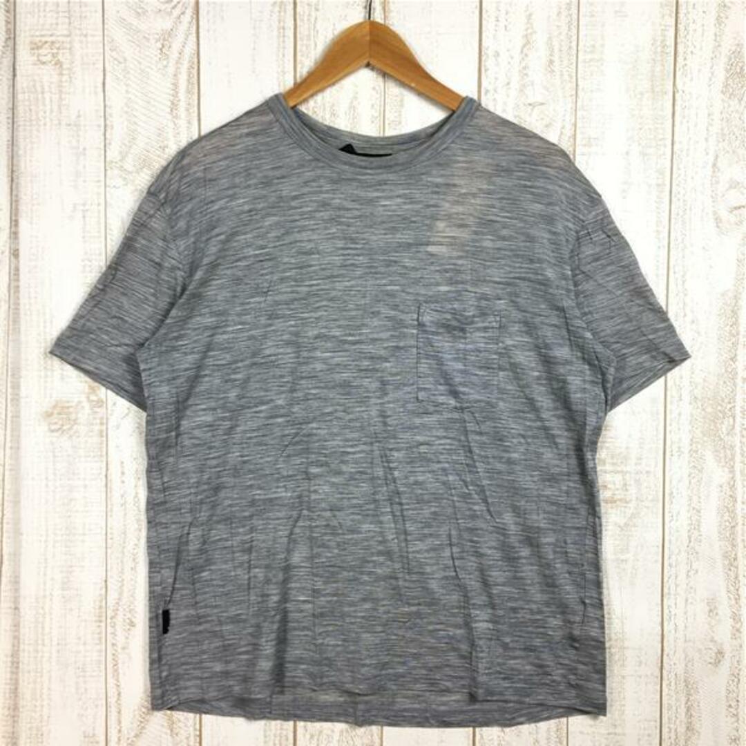 MENs M  アイスブレーカー テックライト ショートスリーブ ポケット クルー TECH LITE SS POCKET CREWE メリノウール Tシャツ ICEBREAKER IT21970 Gray Heather グレー系