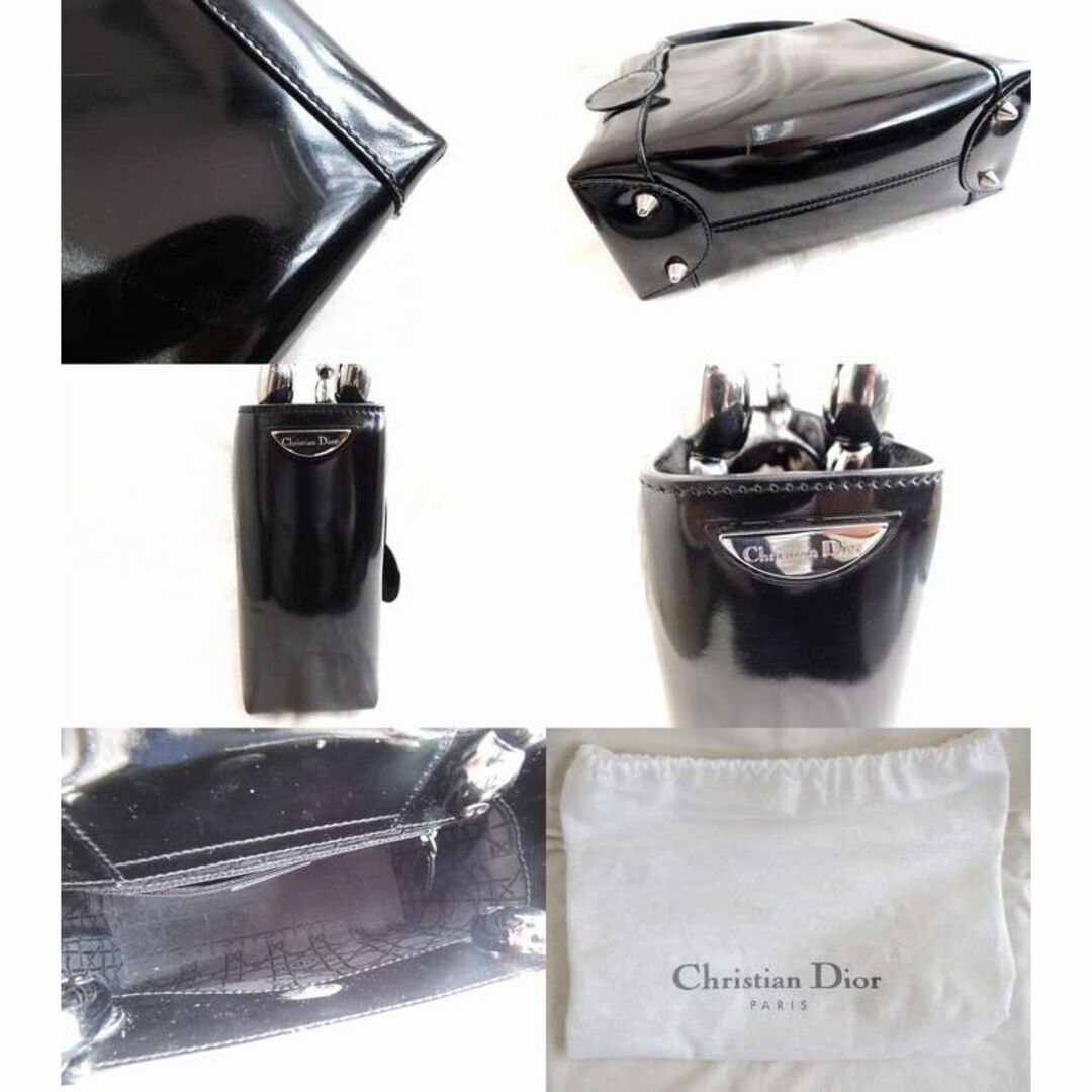 Christian Dior クリスチャン ディオール ハンドバッグ ■ マリスパール パテントレザー 黒 ブラック レディース MA-0030 □5H 3