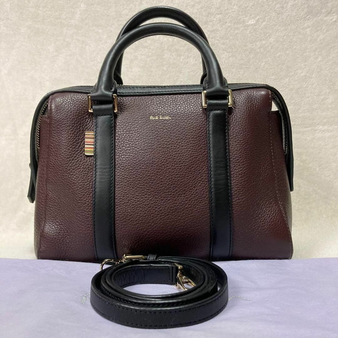 良品】Paul Smith ショルダーバッグ 2way レザー シボ革 非対面買い物