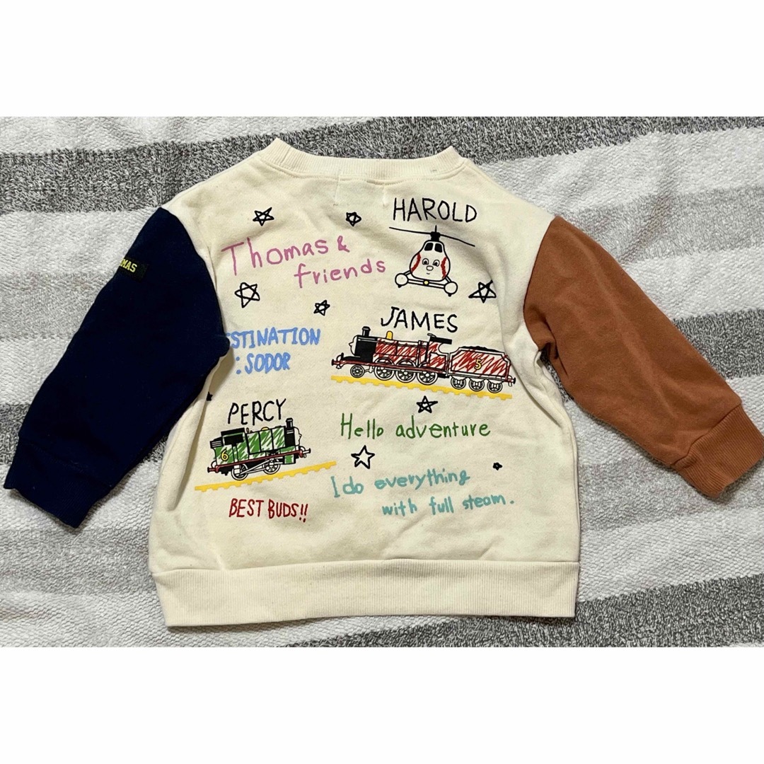 トーマス90 裏起毛トレーナー キッズ/ベビー/マタニティのキッズ服男の子用(90cm~)(Tシャツ/カットソー)の商品写真