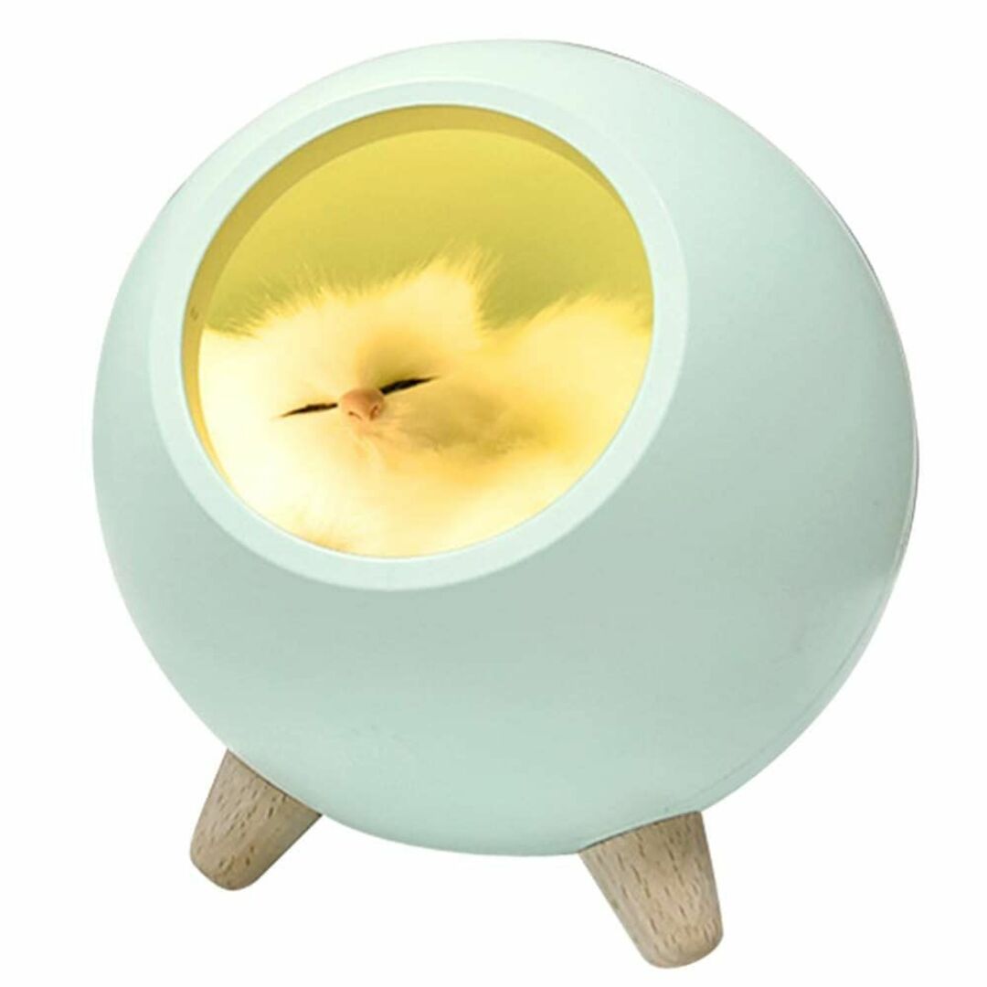 【色: グリーン】moin moin ランプ 電気 猫 肉球 LED ライト ド