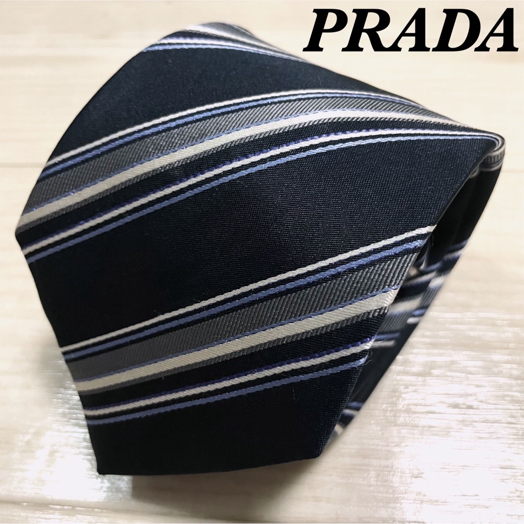 used】PRADA プラダ ネクタイ ストライプ シルク100% イタリア製 ...