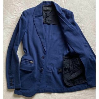 エイケイエム(AKM)のAKM zip cargo jacket ストレッチ M ネイビー(テーラードジャケット)