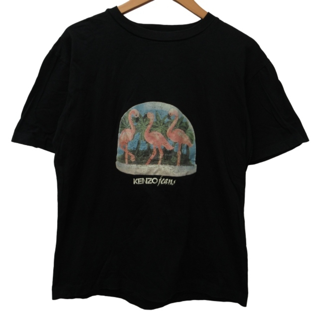 ケンゾー KENZO JEANS Tシャツ カットソー 北斎タグ 半袖 黒 F