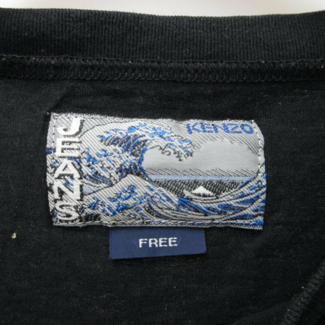 ケンゾー KENZO JEANS Tシャツ カットソー 北斎タグ 半袖 黒 F