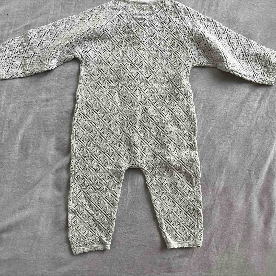 ZARA KIDS(ザラキッズ)の新品　zara baby オープンニットジャンプスーツ　68cm キッズ/ベビー/マタニティのベビー服(~85cm)(カバーオール)の商品写真