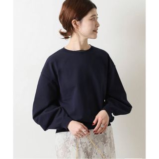 スピックアンドスパン(Spick & Span)のSpick and Span ハイブリッドコットン ボリューム袖ニット ネイビー(カットソー(長袖/七分))