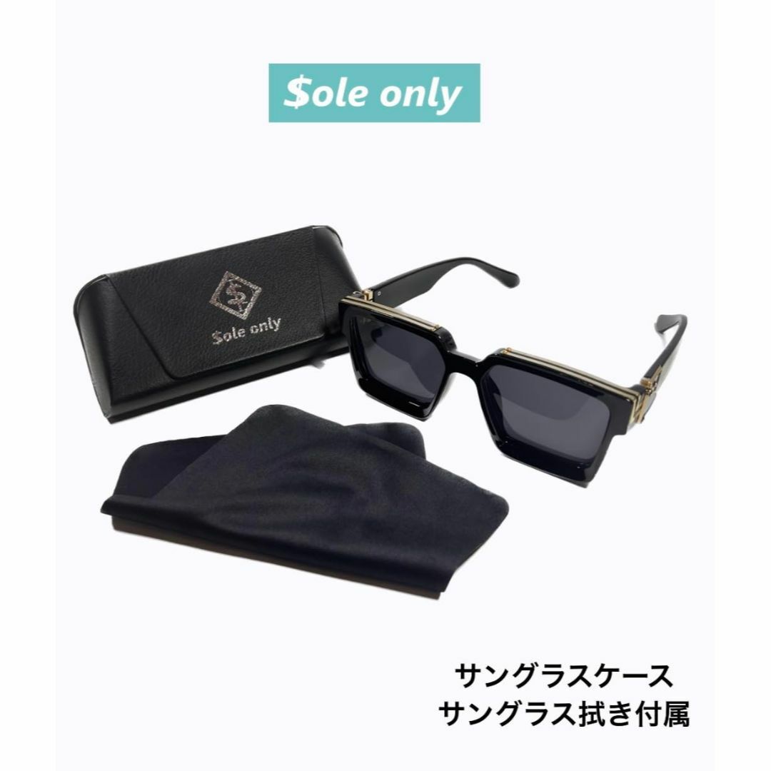 【色: ブラック】$ole only ソールオンリー スクエアミリオネア型 サン