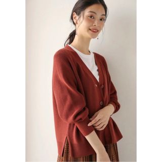 ショコラフィネローブ(chocol raffine robe)のショコラフィネローブ　あぜ編みニットカーディガン(カーディガン)