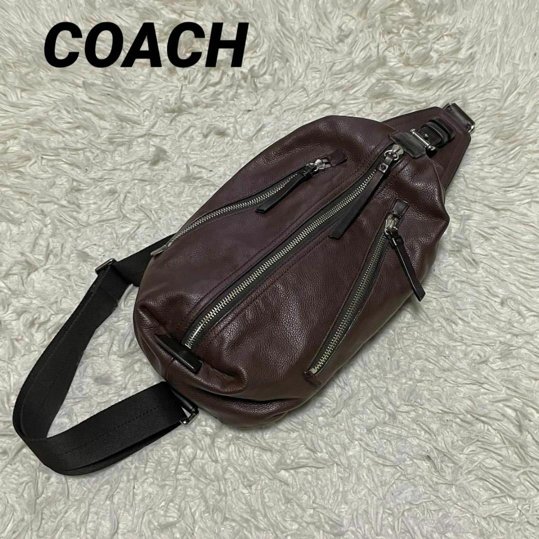 COACH 70360 トンプソン レザーボディバッグ ウエストバッグ ブラウン-