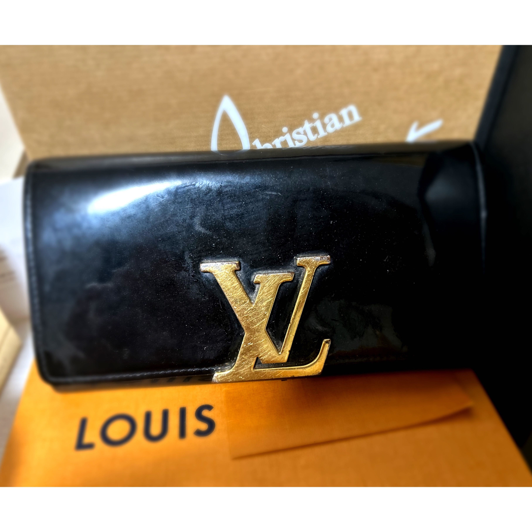 LOUIS VUITTON(ルイヴィトン)のルイヴィトンLV✨ポルトフォイユ・ルイーズ　ヴェルニノワール黒 メンズのファッション小物(長財布)の商品写真