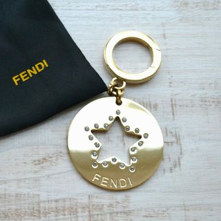 フェンディ(FENDI)の【値下げ】FENDI　キーホルダー　バッグ　チャーム　ゴールド系　星　ビジュー(キーホルダー)