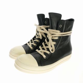 リックオウエンス(Rick Owens)のRick Owens ラモーンズ レザー ハイカット スニーカー 41 黒(スニーカー)