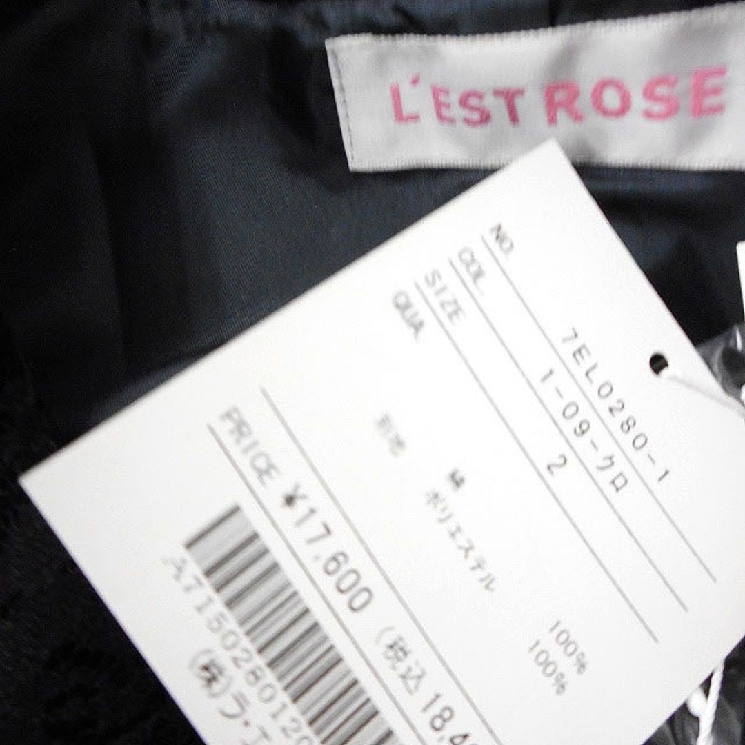 レストローズ L'EST ROSE タグ付き ベロア ジャケット レース 黒 2