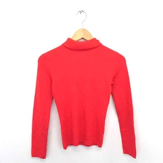 フランドル ニット セーター タートルネック ウール 長袖 38 赤 レッド(ニット/セーター)