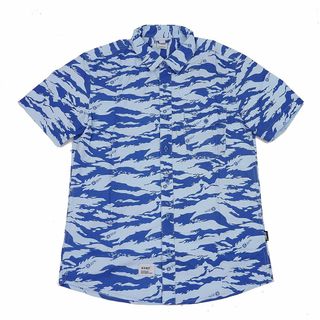 アディクト(ADDICT)のADDICT アディクト TONAL TIGER ボタンシャツ ブルー XL(シャツ)