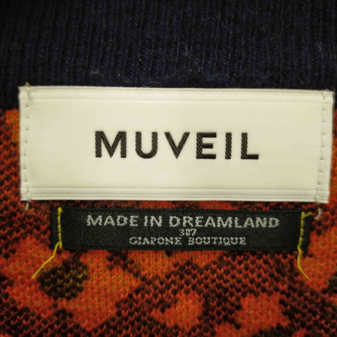 MUVEIL WORK(ミュベールワーク)のMUVEIL(ミュベール) 柄ミックスニットプルオーバー  レディース トップス レディースのトップス(ニット/セーター)の商品写真