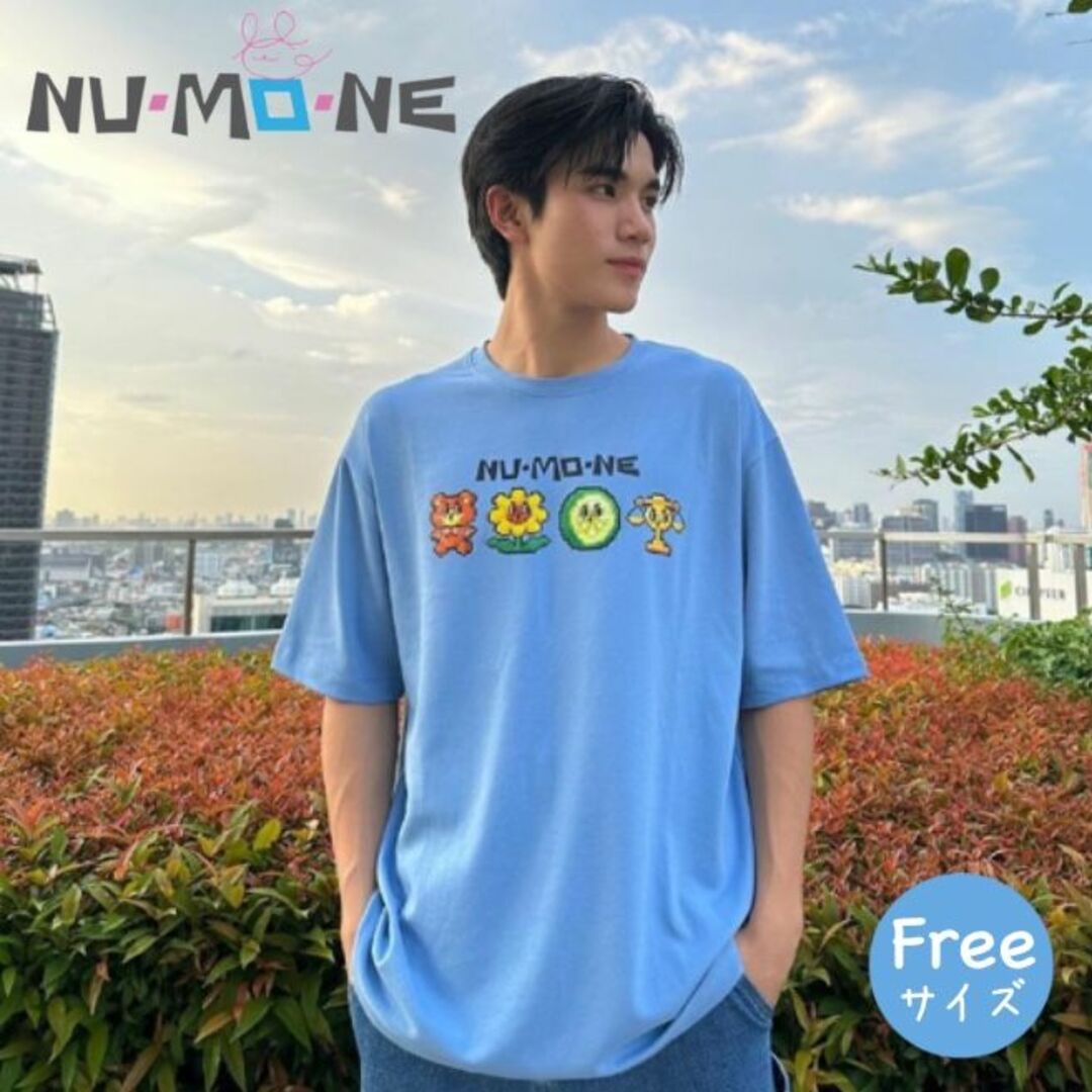 NUMONE☆Tシャツ(青・Fサイズ)☆Fourth☆NUMONIAN Brosトップス