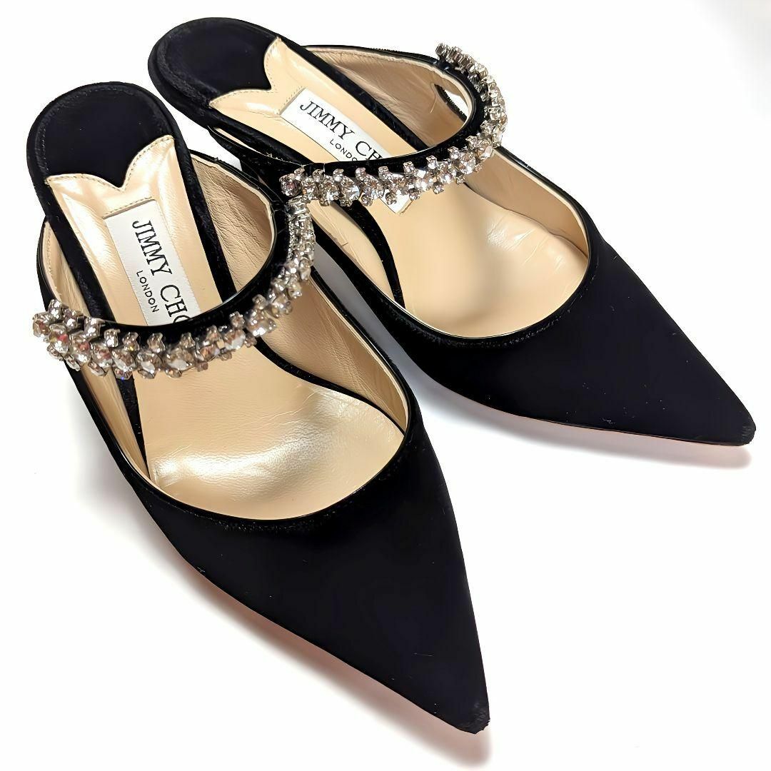 新品そっくりさん⭐ジミーチュウJIMMY CHOO ベロア　ビジューパンプス36